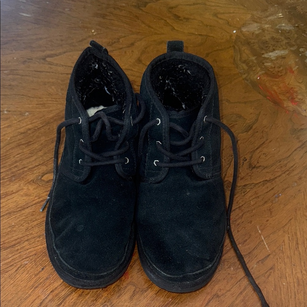 Black Suede Lace-Up Boots